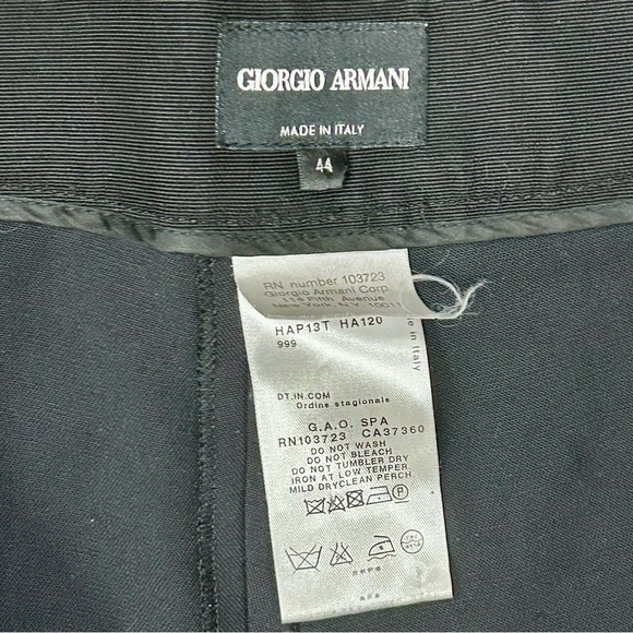 Giorgio Armani Black Straight-Leg Pants | Made in Italy | Size 44 - Picture 2 of 6